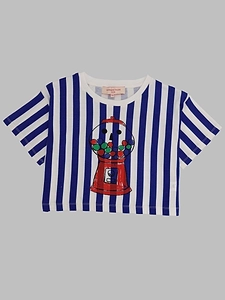 Weekend House Kids Gum Stripes Cropped T-Shirt