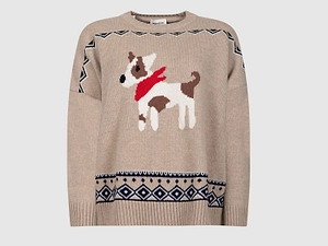 Weekend Max Mara Dog Jacquard Knitted Sweater