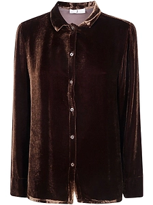 Why Ci Flared Velvet Shirt