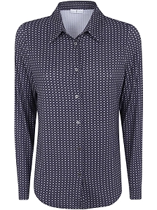 Why Ci Geometric Print Button Shirt