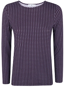 Why Ci Geometric Print Long Sleeve T-Shirt