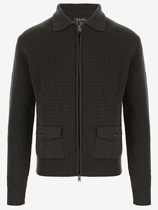 Woolrich Ribbed Zip-Up Cardigan