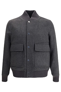 Woolrich Twill Buttoned Bomber Jacket