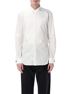Xacus Concealed-Placket Plastron Shirt