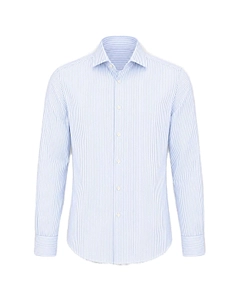 Xacus Pinstriped Curved Hem Shirt