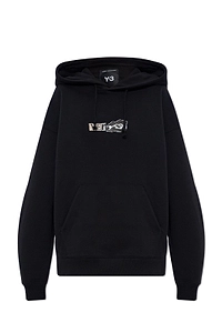 Y-3 Logo Printed Crewneck Hoodie