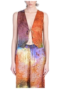 Yavi Abstract Print Sleeveless Vest