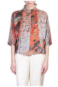 Yavi Half-Length Sleeve Abstract Print Shirt