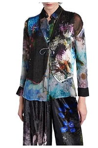 Yavi Pattern-Printed Quilted Gilet