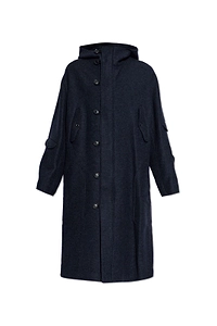 Yohji Yamamoto Hooded Button-Front Coat