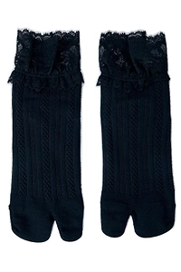 Yohji Yamamoto Lace Trimmed Split Toe Socks