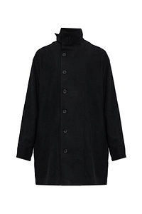 Yohji Yamamoto Stand Collar Buttoned Coat