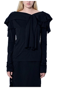Yohji Yamamoto Supima Single Jersey Big Collar Top