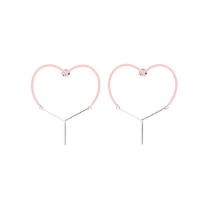 Y/Project Two-Toned Heart-Shape Drop Earrings