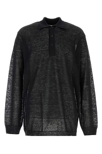 Y's Sheer Polo Knitted Sweater