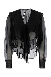 Y's Sheer Tie-Front Bolero Top