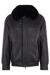 Yves Salomon Leather Biker Jacket
