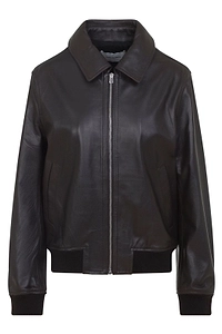Yves Salomon Zip-Up Leather Jacket