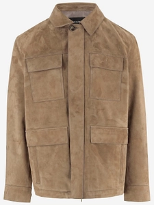 Yves Salomon Suede Four-Pocket Jacket