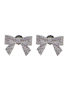 Yvmin Pave Bow Stud Earrings