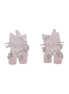 Yvmin Split Kitten Crystal-Embellished Earrings