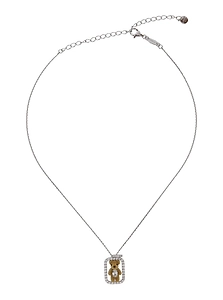 Yvmin Inlaid Mini Bear Pendant Necklace