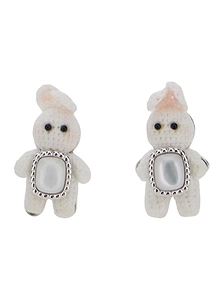 Yvmin Woven Mini Rabbit Stud Earrings