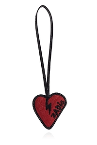 Zadig & Voltaire Heart Shaped Logo Embroidered Keychain