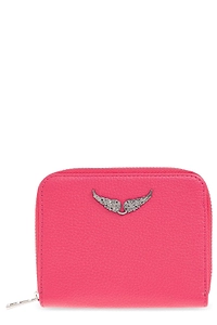 Zadig & Voltaire Logo Plaque Zip-Around Mini Wallet
