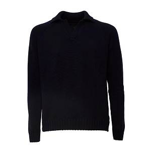 Zanone Open Collar Raglan Knitted Sweater