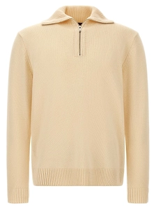 Zanone Ribbed Half Zip Knitted Sweater