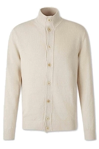 Zanone Ribbed High-Collar Cardigan