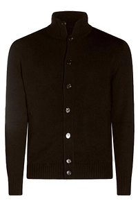 Zanone Ribbed Stand-Collar Cardigan