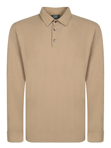 Zanone Three-Button Long Sleeve Polo Shirt