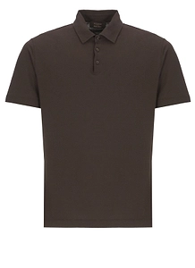 Zanone Three-Button Short-Sleeve Polo Shirt