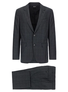 Zegna Single-Breasted Checked Suit Set