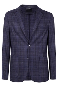 Zegna Single Breasted Checked Blazer