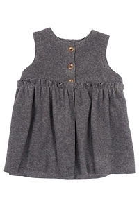 Zhoe & Tobiah Buttoned Ruffled Sleeveless Gilet