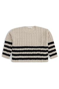 Zhoe & Tobiah Contrast Stripe Cropped Knitted Jumper