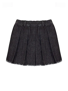 Zhoe & Tobiah Frayed-Hem Pleated Skirt