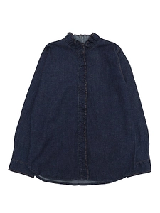 Zhoe & Tobiah Ruffled Buttoned Denim Shirt