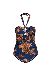 Zimmermann Ruched Halterneck Swimsuit