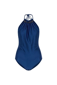 Zimmermann Ruched Halterneck Swimsuit