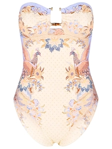 Zimmermann Strapless Cut-Out Swimsuit
