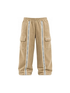 Palm Angels Kids Elasticated-Waistband Stripe-Detailed Cargo Pants