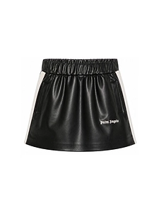 Palm Angels Kids Elasticated Waistband Side Striped Mini Skirt