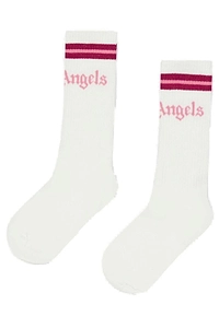 Palm Angels Kids Logo Intarsia High Socks