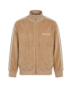 Palm Angels Kids Logo-Print Side-Stripe Zipped Jacket
