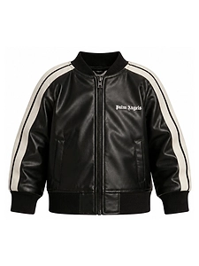 Palm Angels Kids Logo-Printed Side-Stripe Bomber Jacket