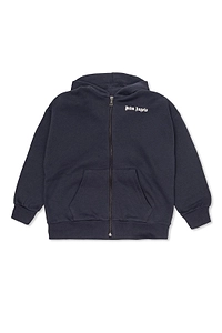 Palm Angels Kids Logo Printed Zip-Up Hoodie